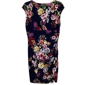 Ralph Lauren Dress Sz 12 Floral Midi Preppy Business Event‎ Art To Wear Work EUC